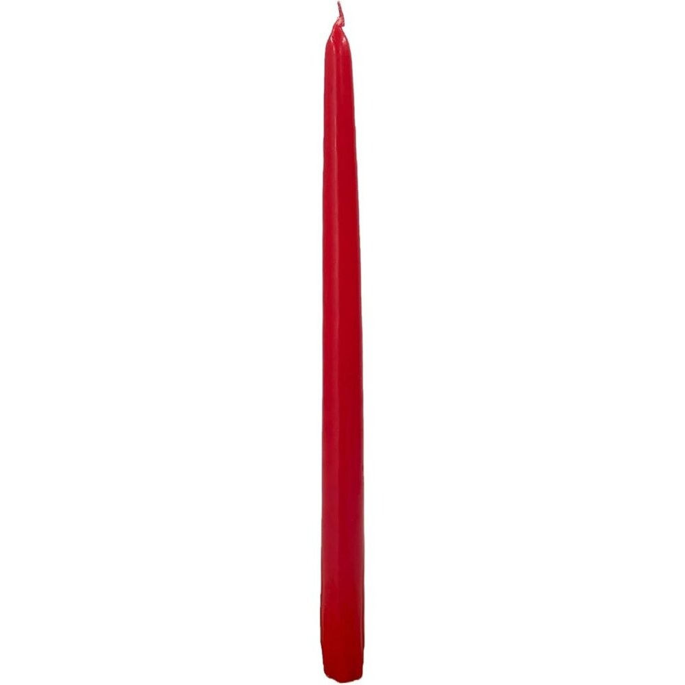 Elegant Unscented 12" Red Taper Candles Premium Quality Hand-Dipped Tapered Cand - Picture 4 of 4